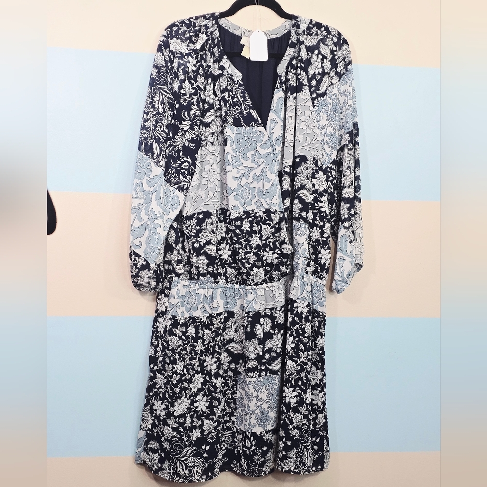 Loft Patchwork Pattern Midi Dress - image 3